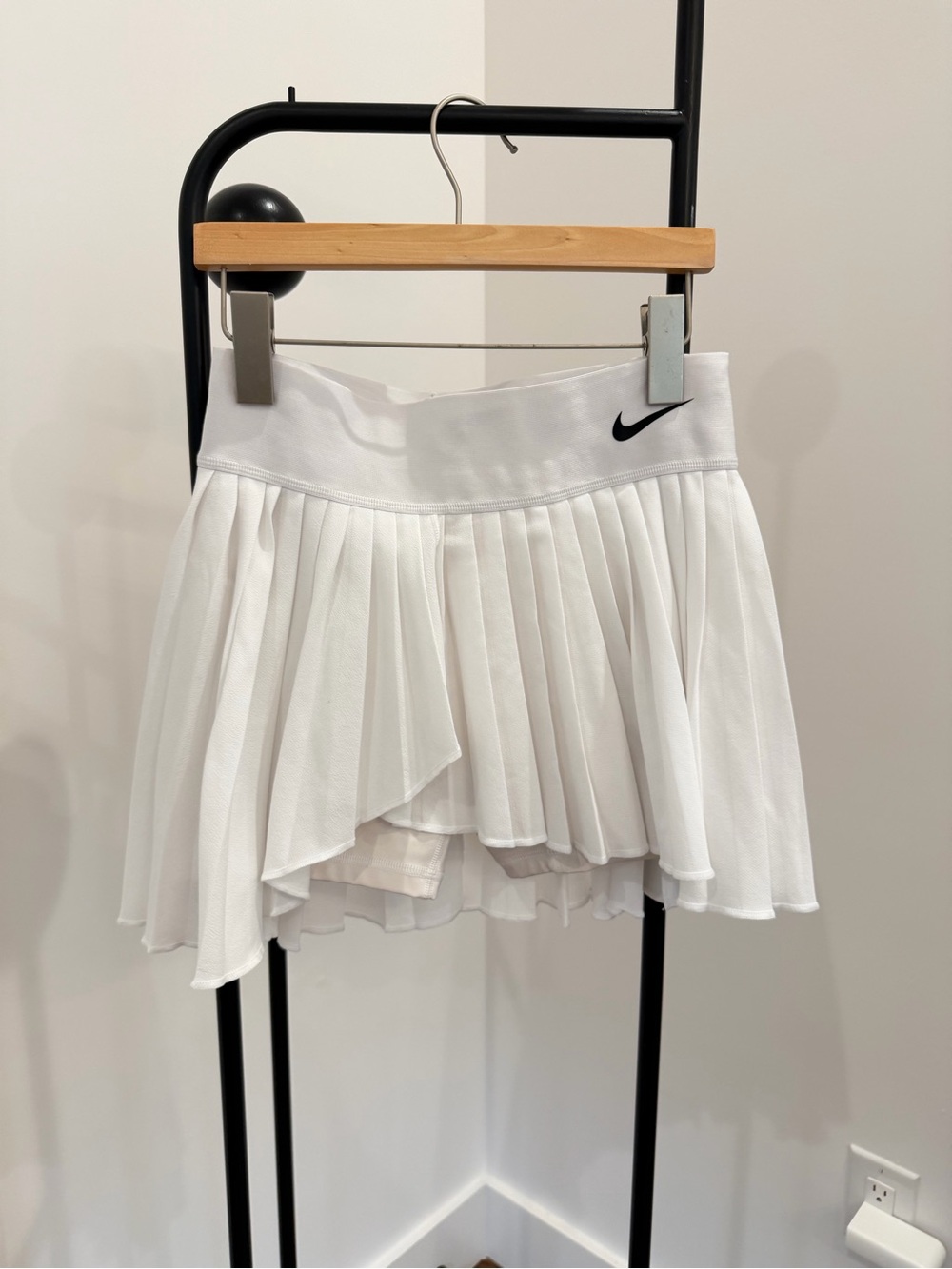 Nike White Pleated Circle Skirt with Swoosh